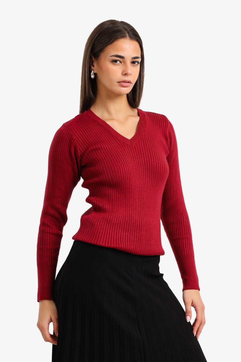 Clue V-Neck Ribbed Pullover - Image 2